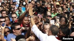 Barack Obama em campanha no estado de Virginia.