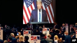 President Donald Trump speaks during the first day of the Republican National Convention, August 24, 2020, in Charlotte, N.C.