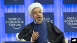 Presiden Hassan Rouhani di Davos, Swiss mengatakan Iran siap bergabung kembali dengan ekonomi global (23/1). 