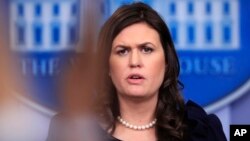 Sarah Sanders sakatariyar watsa labaran Fadar White House wadda ta ce karin harajin ba zai shafi wasu kasashe ba