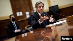 Anthony Blinken, secrétaire d'Etat américain, lors d'une audience de la commission des affaires étrangères de la Chambre des représentants à Washington, D.C., États-Unis, le 10 mars 2021. Ting Shen/ REUTERS