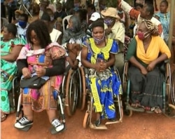 People disabled by leprosy, in Yaounde, Jan. 31,2021. (Moki Edwin Kindzeka/VOA)