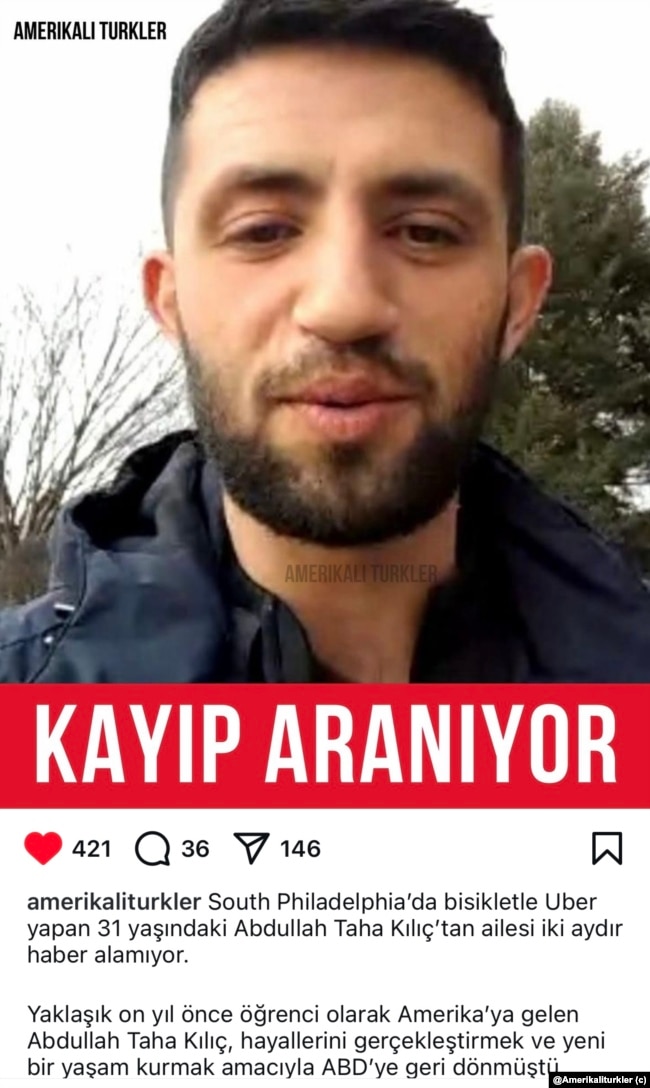 Amerikalı Türkler ve çok sayıda sayfa kayıp ilanlarını paylaşıyor.