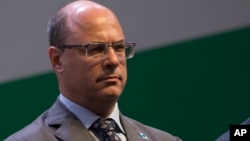 Le gouverneur de Rio de Janeiro, Wilson Witzel, lors de la cérémonie de prestation de serment du président de Petrobras, Roberto Castello Branco, à Rio, le 3 janvier 2019. M. Witzel a été destitué le 28 août 2020 pour des faits de corruption présumés. (AP/Leo Correa)