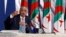 Algerian Interior Minister Noureddine Bedoui gestures during a press conference in Algiers, May 5, 2017.