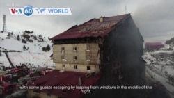 VOA60 World - Fire at Turkish ski resort kills at least 66 people