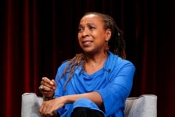 FILE - Kimberle Crenshaw speaks about Reconstruction at a Television Critics Association press tour in Pasadena, Calif., in 2019. Crenshaw, of the African American Policy Forum, says CRT initially was "about telling a more complete story" of America.