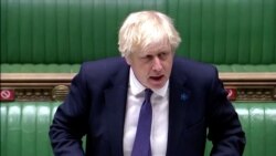 FILE - Britain's Prime Minister Boris Johnson speaks during the weekly question time debate in Parliament in London, Britain, May 19, 2021, in this screen grab taken from video. (Reuters TV via Reuters)