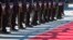 FILE - Kosovo's Security Force honor guard line up prior to the arrival of Albania's President Ilir Meta, during a welcome ceremony ahead of his meeting with Kosovo President Hashim Thaci on Oct. 11, 2017, in Kosovo capital Pristina. 