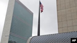 Bendera AS di markas besar PBB di New York (foto: ilustrasi). 