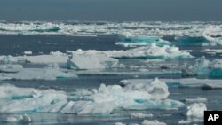 Melting ice at lower Baffin Island, an area around Hudson Strait and the Labrador Sea (file photo).