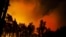 A piece of forest near Elmpt burns in the night to Tuesday, April 21, 2020. According to the district of Viersen, about 500 firefighters from Germany and the Netherlands are involved in fighting the large fire in the German-Dutch border area.
