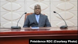 Président Félix Tshisekedi na bokutani ya mbalakaka na cité ya Union Africaine, Kinshasa, 25 novembre 2019. (Présidence RDC)