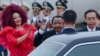 FILE - Cameroonian President Paul Biya, center, waves as he arrives at the Beijing Capital International Airport ahead of the 2024 Summit of the Forum on China-Africa Cooperation in Beijing on Sept. 4 2024. The summit was the last time Biya has been seen in public.