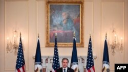 토니 블링컨 미국 국무장관이 3일 워싱턴 국무부 청사에서 미국의 주요 외교 과제에 대해 연설했다.