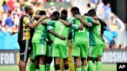 L'équipe du Nigeria lors d'un match contre la France, Brésil, le 30 juin 2014