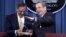 Israeli Defense Minister Ehud Barak presents Defense Secretary Leon Panetta with a model replica of an Iron Dome Missile Defense rocket during their joint news conference at the Pentagon, Thursday, Nov. 29, 2012.