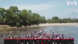 صدها مهاجر با عبور از رودخانه به سمت خاک مکزیک رفتند