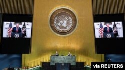 El discurso del presidente Donald Trump fue transmitido virtualmente a la 75 Asamblea General de la ONU el 22 de septiembre de 2020.