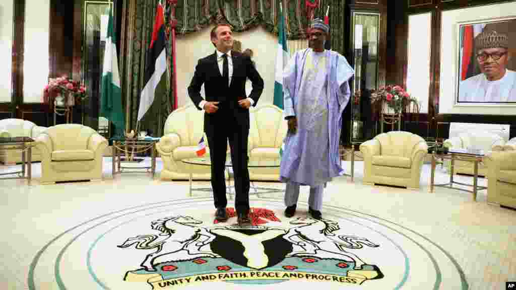 Shugaba Muhammadu Buhari da shugaba Emmanuel Macron na kasar Faransa