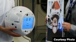 CIMON, short for Crew Interactive Mobile Companion, a medicine ball-sized device weighing about 11 pounds, will join the International Space Station team in June 2018. (Photo courtesy of IBM)