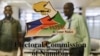 Workers stand inside the premises of the Electoral Commission of Namibia following the country’s general election in Windhoek on Nov. 28, 2024.