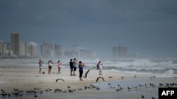 Suasana di Panama City Beach, Florida, menjelang badai Michael, 9 Oktober 2018.