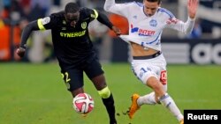 Le joueur Issa Cissokho lors d'un match sous le maillot du FC Nantes au Vélodrome de Marseilles, le 28 novembre 2014.