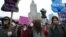 Protesters march demanding greater accessibility of abortion but also for better work conditions and more state support in raising children, Warsaw, Poland, March 6, 2016.