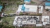 This aerial view shows the destruction left on the Nyeri county's Hillside Endarasha Academy dorm room in Nyeri county on September 6, 2024 after a fire broke out killing 17 children.