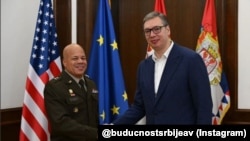 Sastanak predsednika Srbije Aleksandra Vučića i komandanta Nacionalne garde Ohaja general-majora Džona Harisa (foto: Instagram)