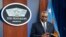FILE - Secretary of Defense Lloyd Austin speaks during a media briefing at the Pentagon, Nov. 17, 2021.