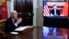 美国总统拜登从白宫通过视频与中国国家主席习近平通话。(2021年11月15日)