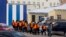 FILE - Inmates are being escorted to perform work at a penal colony in Krasnoyarsk, Russia, Dec. 20, 2013. Beginning with 2017, the Russian correctional system will introduce forced labor as an alternative to traditional prison sentences.