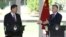 China's President Xi Jinping, left, listens to Argentina's President Mauricio Macri during a joint press conference at the presidential residence in Olivos, a northern suburb of Buenos Aires, Argentina, Dec. 2, 2018.