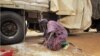 A man gathers rice spilled from a humanitarian food convoy that arrived from the Malian capital Bamako in the northeastern city of Gao, June 12, 2012. 