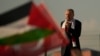 Presiden Turki Recep Tayyip Erdogan berbicara kepada para peserta aksi solidaritas terhadap Palestina di kota Istanbul. 