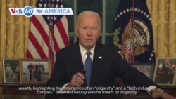 VOA60 America - In farewell address, Biden warns of concentration of power and wealth