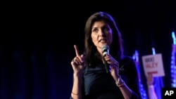 Republican presidential candidate former UN Ambassador Nikki Haley makes comments at a campaign event in Forth Worth, Texas, March 4, 2024.