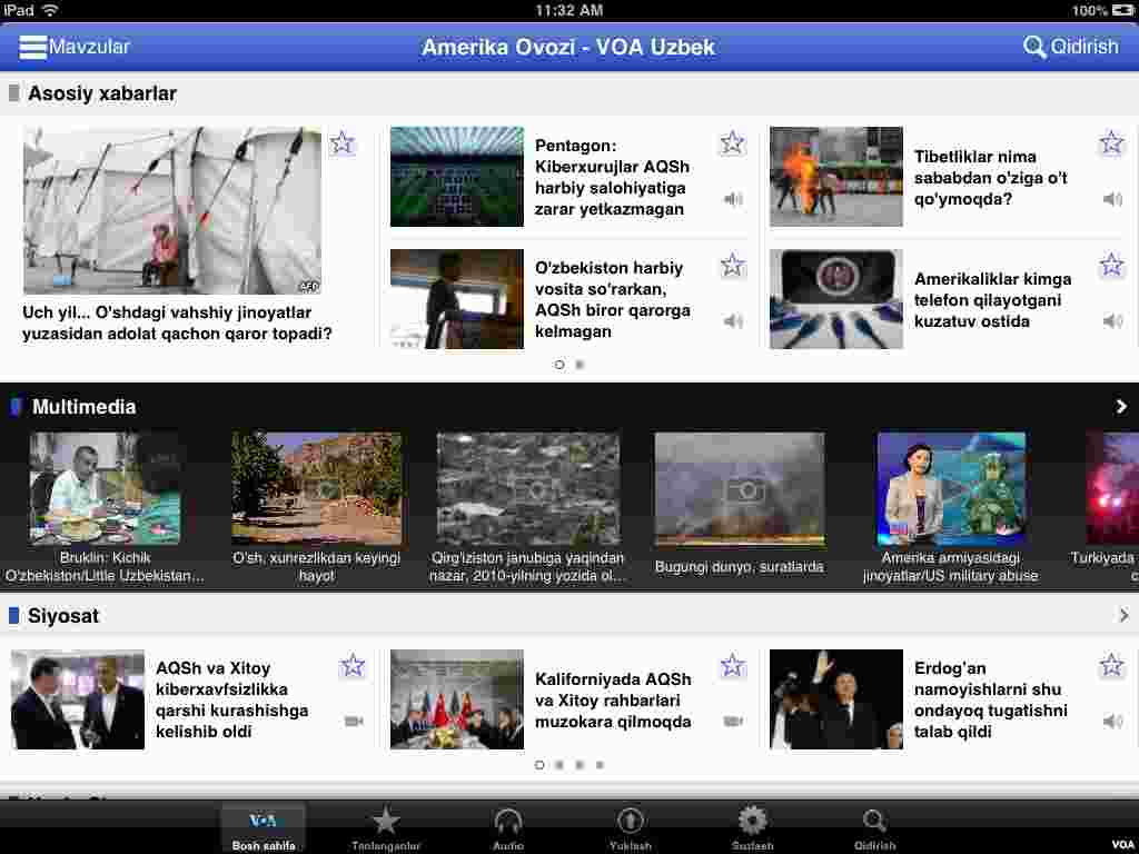 VOA Mobile apps - Uzbek