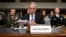 Defense Secretary Jim Mattis, center, prepares to testify on Capitol Hill in Washington, June 13, 2017, before a Senate Armed Services Committee hearing.