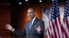 House Minority Leader Hakeem Jeffries speaks to reporters at his weekly news conference at the Capitol in Washington, Feb. 7, 2025. 