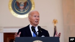 Presidenti Joe Biden duke folur në Shtëpisë së Bardhë lidhur me vendimin e Gjykatës së Lartë. Uashington, 1 korrik 2024.