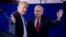 President Donald Trump invites Senate Majority Leader Mitch McConnell, of Ky., right, onstage as he speaks at a rally at Alumni Coliseum in Richmond, Ky., Oct. 13, 2018.