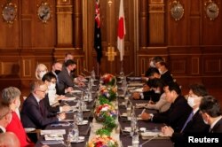 Australian Prime Minister Anthony Albanese and Japanese Prime Minister Fumio Kishida hold a bilateral meeting alongside the Quad leaders' summit in Tokyo