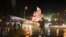 Police use a water cannon against supporters of ex-President Mikhail Saakashvili's United National Movement, protesting parliamentary election results, in Tbilisi, Georgia, Nov. 8, 2020.