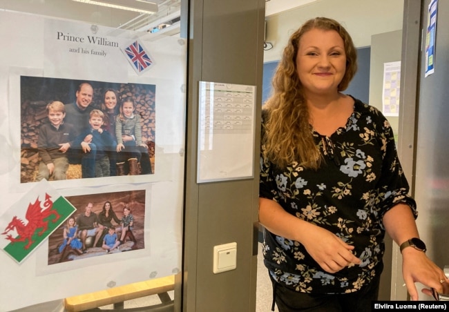 English teacher Maija Kaunonen opens the door to her classroom at Pohjolanrinne middle school in Riihimaki, Finland, September 6, 2024. (REUTERS/Elviira Luoma)