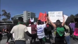 تظاهرات علیه ترامپ همزمان با تلاش داوطلبان جمهوریخواه در کالیفرنیا