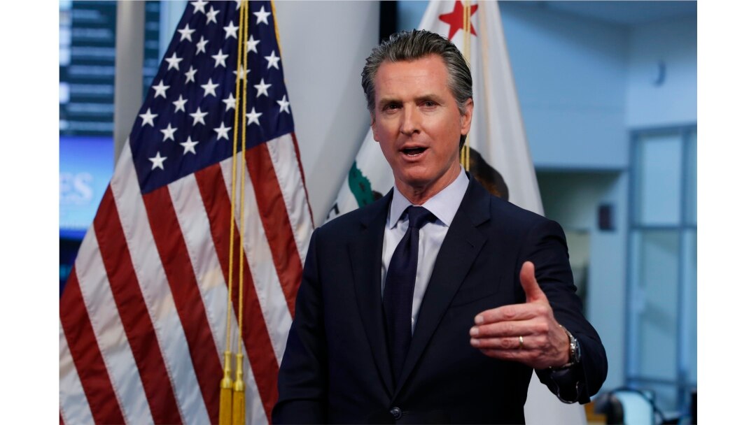 Gubernur California Gavin Newsom dalam konferensi pers di Rancho Cordova, California. (Foto: dok).