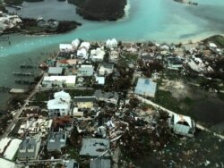 An aerial view shows devastation after hurricane Dorian hit the Abaco Islands in the Bahamas, September 3, 2019, in this image obtained via social media.